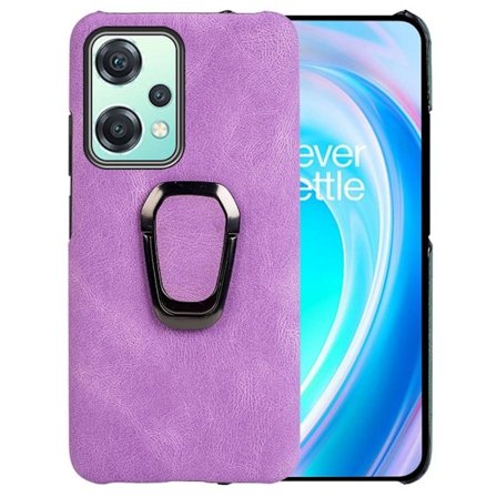 Støtsikkert skinndeksel med ovalt kickstand for OnePlus Nord CE 2 Lite 5G - Lilla