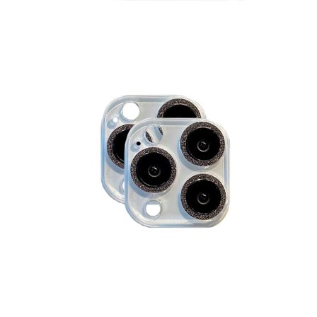 2-pak Glitter Integreret Kameralinsebeskytter (Sort) Kompatibel med iPhone 17 Pro Max