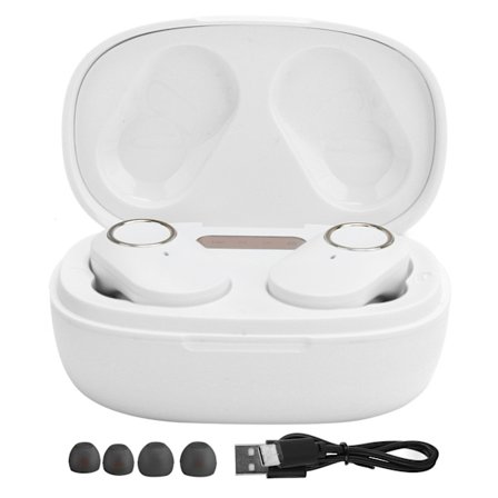 Bluetooth-langattomat kuulokkeet TWS-digitaalinäytöllä InEar-kuulokkeet IPX5-vedenpitävät nappikuulokkeet (valkoinen)