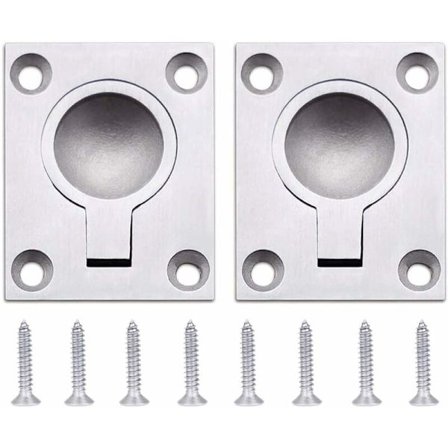 Forsænket ringgrebshåndtag til luge, skab, skjul håndtag 48 x 38mm - St