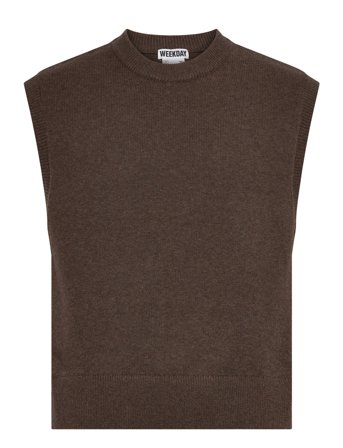 Weekday Knitted Vest - Brown - M