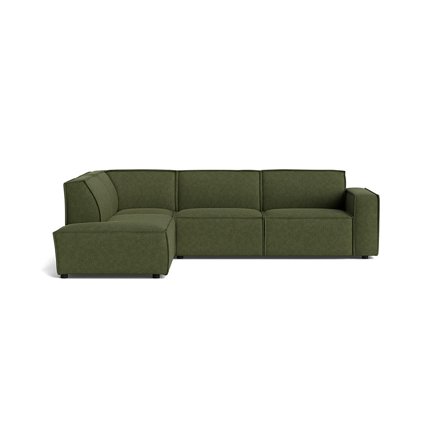 Lyon hjørnesofa, venstrevendt - Aragon Grøn - 289x218x80cm - Slidstærk, moderne hjørnesofa i generøs størrelse - Perfekt til afslapning og hygge