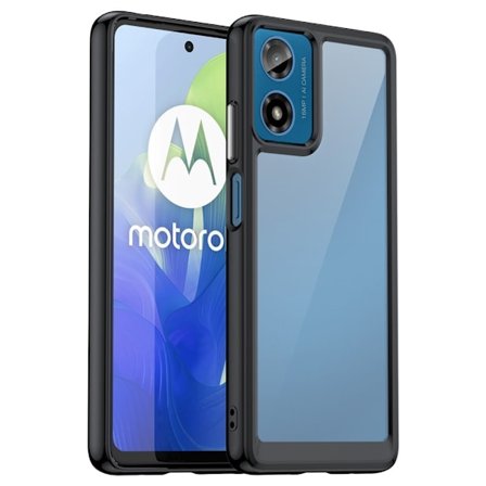 SKALO Motorola Moto E14 4G Stødsikker Clear Hybrid Cover - Sort