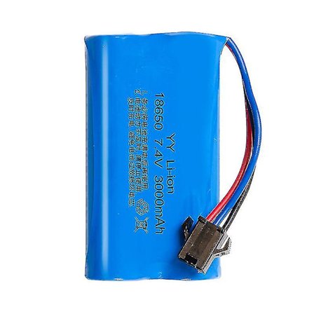 Ladattava 18650 Litiumakku 7.4V 3000mAh SM-liittimellä lelu-kauko-ohjaimille ja sähköisille vesipommeille