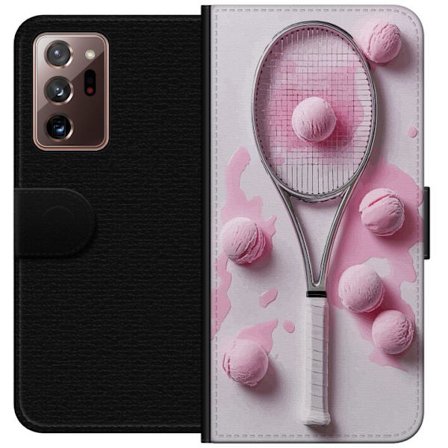 Kompatibelt Lommeboketui til Samsung Samsung Galaxy Note20 Ultra Rosa glasskuler og tennisracket i et kreativt, stille bilde med leken popfølelse og