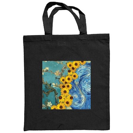 Kangaskassi Van Gogh auringonkukka juliste Tähtiyö taide-inspiroituneet kukat taiteellinen maalaus retrosuunnittelu