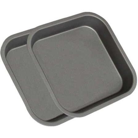 8" (20cm) Non Stick Twin Pack Square Sandwich Birthday Brownie Cake Tin Pan