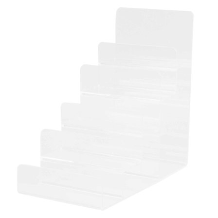 Pungeholder display rack akryl skrivebordsopbevaringshylde flerlags display rack (19,5X18,5CM, transparent)