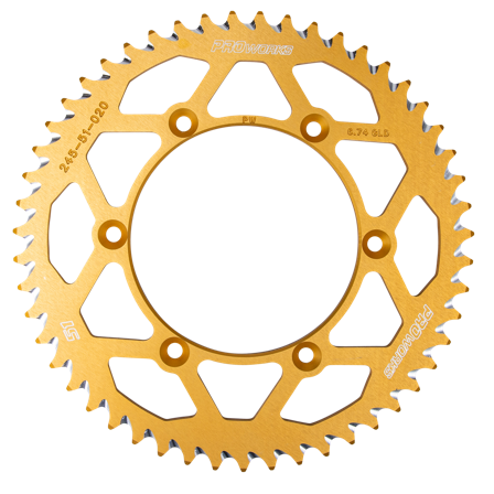 Zębatka Tylna Proworks Aluminiowa Żółta - Fantic 450 XEF Rally 2023-2024