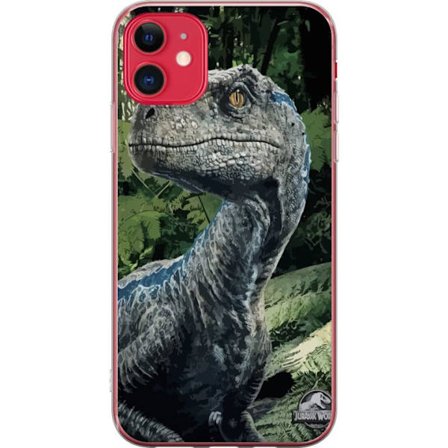 Kompatibel Mobilcover til Apple iPhone 11 Jurassic World dinosaur realistisk portræt i jungle miljø detaljeret filmisk illustration til dinosaurfans
