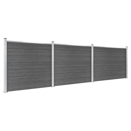 Vidaxl Staketpaneler Wpc 526x146 Cm Svart Svart