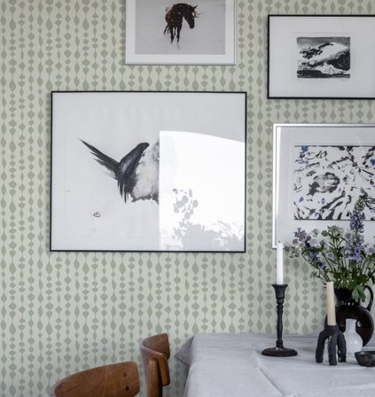 Duro Margaret Rose 527-03 Tapet Gammelsvenska Klassiker 1850-1950 Grön, Färg & tapeter