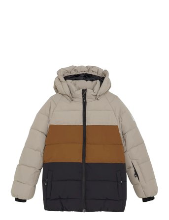 Ski Jacket -Quilt & Colorblock Brown Color Kids