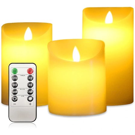 LED-lamput, välkkyvät LED-kynttilät realistisilla liekeillä, 3 kpl (10 cm, 12,5 cm, 15 cm), Halloween-koriste, esteettinen huoneen sisustus