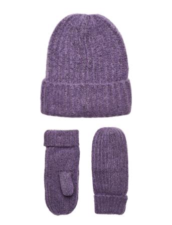 Lppyron Structured Set Tw Bc Accessories Winter Accessory Set Lilla Little Pieces