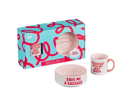 Skål og matskål for hund.