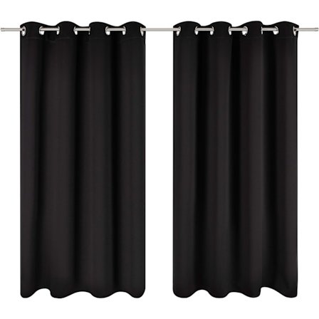 2 kappaleen pimennysverhot 140x245 cm - Musta pimennysverho - Pimennysverho kaksinkertaisilla pimennysverhoilla