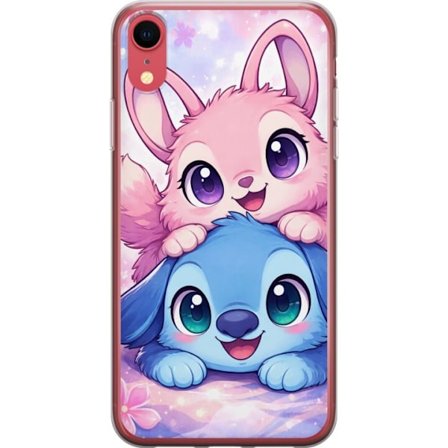 Kompatibel Mobilcover til Apple Apple iPhone XR Sød kawaii illustration med pink og blå fantasidyr, store øjne og bløde farver perfekt til børnev
