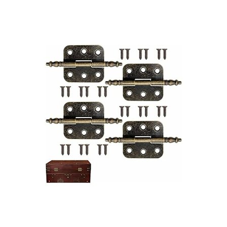 Antiikki Messinki Saranat 70x35mm 24 Ruuvilla, Vintage Litteä Sarana Kaappiin, Korurasiaan, Kaappiin - Yhteensopiva Huonekalujen Kanssa