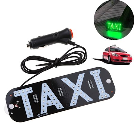 För 12V LED-taxiskylt Vindruta Indikatorlampa Skyltdekoration Ljuslampa med laddare Inverter