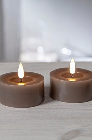 Jotex - Batteriebetriebenes Teelicht ø 7 Cm Im 2er-pack Braun - FLOW - Kaufe Batterielicht bei Jotex