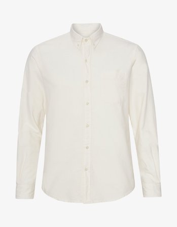 Organic Button Down Shirt - Ivory White - M