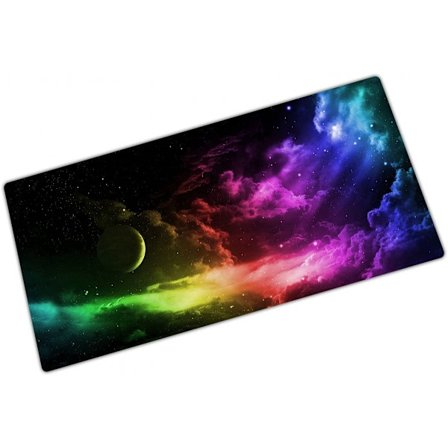 Fargerik spillmusematte, 70 x 30 x 2, lyseffekt, sklisikker bunn av naturgummi, tynn og glatt, egnet for alle mus, tastaturer og bærbare datamaskiner