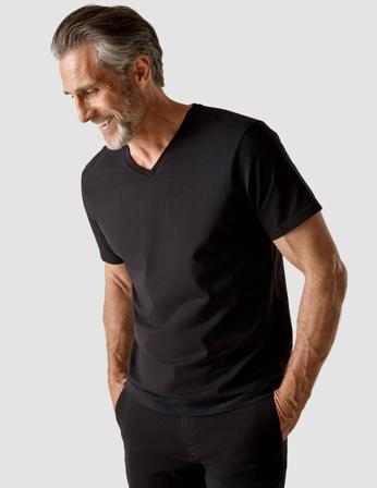 Supima T-shirt Svart V-Neck | SHAPING NEW TOMORROW Svart / XXX-Large