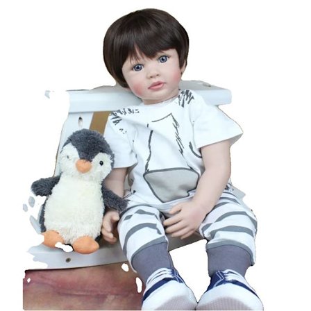 Återfödd Toddler Docka, Mjuk Silikon, Verklighetstrogen, DFNHQE