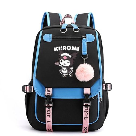 45cm Sanrios Cartoon Kawaii Kuromi My Melody Cinnamoroll Koulu reppu Suuri kapasiteetti Rentouttava Kevyt Söpö reppu Kuromi1