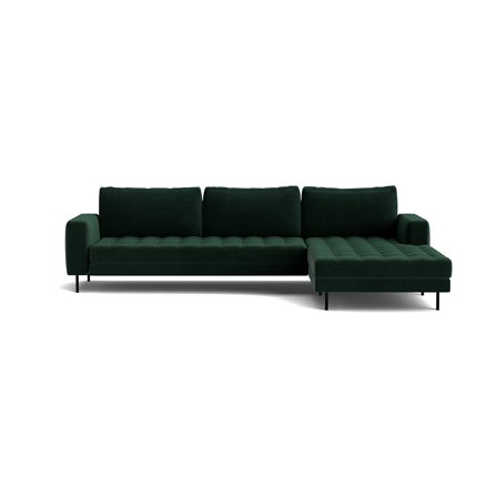 Rouge XL Chaiselongue-Sofa, rechts in Letto Dunkelgrün, minimalistisches Design, gesteppte Sitzfläche, hoher Komfort für Wohnzimmer, 89cm