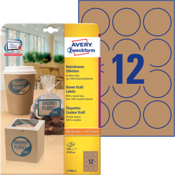 Avery Pappersetikett Ø60mm