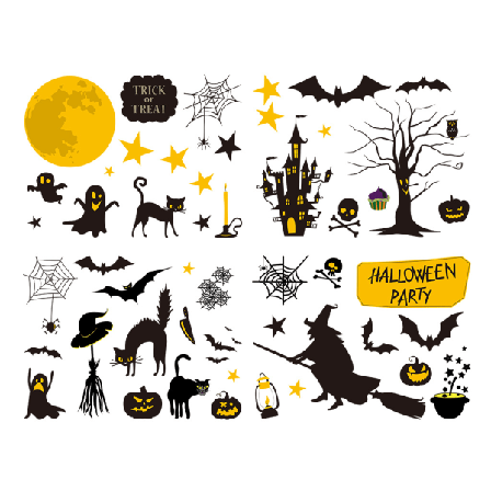 Klistremerke Halloween Dekorasjon Dekor DIY Vindusklistremerker Glass Vinyl Dør Gresskar Edderkopp Flaggermus Vegg