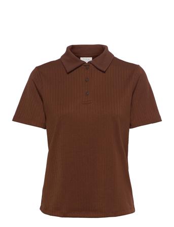 Vigita S/S Top /Rx T-shirts & Tops Polos Brun Vila