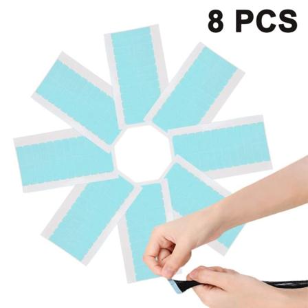 8 Ark Limtapes for Hårforlengelser, Limstrimler for Hårforlengelser