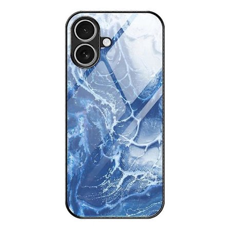 Deksel til iPhone 17 Marmormønster Herdet Glass + PC + TPU Mobilskall DL03