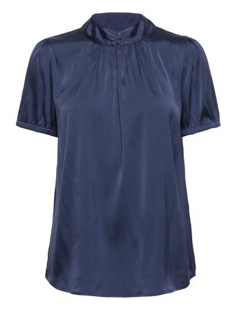 3176 Matt Pre - New Prosi Top Blouses Short-sleeved Navy SAND