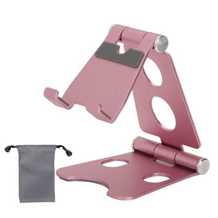 Telefonhållare Multi Angle Justering Multi Hole Position Stabil Bas Färg Varaktig Skrivbord Mobiltelefonhållare för PC LaptopRosa