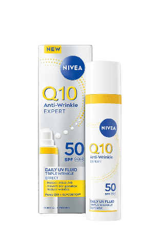 NIVEA Dagkräm Q10 Anti-Wrinkle Expert Daily UV Fluid SPF50 40 ml Dagcreme Dam