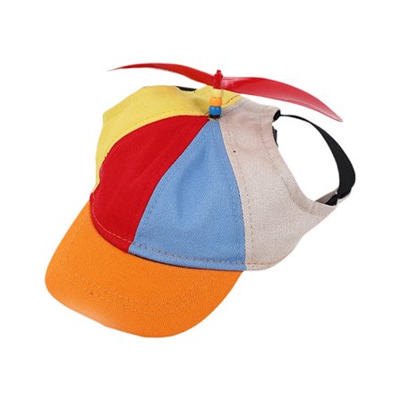 Propelhat til hunde med ørehuller, finurligt optræks-propeldesign, unik stil, kæledyrshat, justerbar rem til hunde og katte, soltæt materiale