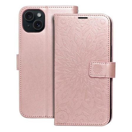 iPhone 15 Plus Plånboksfodral Mezzo Mandala - Rose Guld
