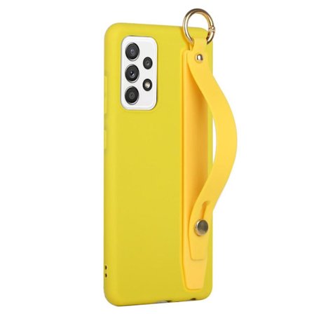 SKALO Samsung A53 5G Käsihihna TPU-suojakuori - Keltainen