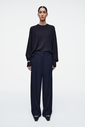 COS Femme Pantalon Droit À Taille Ajustable in Bleu