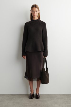 COS Angular Leather Heeled Ballerinas in Red - Women