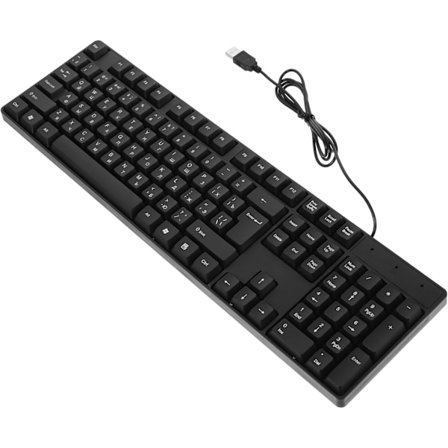 Trådbundet tangentbord i full storlek med ryska bokstäver, kontorstangentbord, kompakt tangentbord för bärbar dator, gamingtangentbord, inget batteri 