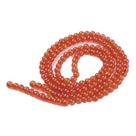 6 mm glaspärlor som bärnsten 100 st