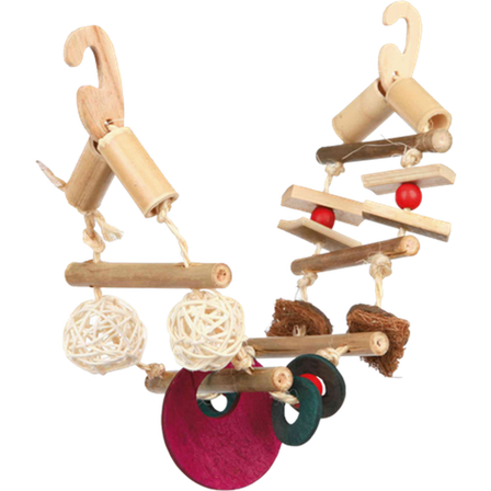 Trixie - Hengebro Bambus Kokosnøtt Treblanding 45 cm - Fugl - Fugleleker - Leketøy i naturmateriale - ZOO.no