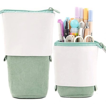 Penalhus Teleskopisk Holder, PU-Velour Stående Transformerbar Taske Farverig Organizer, Perfekt til Påske Forår Kosmetiktaske Makeup