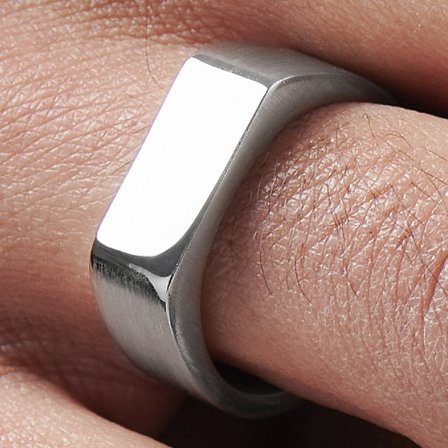 Sasha Silver-Tone Nord Ring for Men - Signet rings