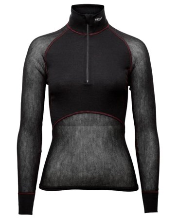 Brynje Wool Thermo Light Zip-polo 3/4 W's Black